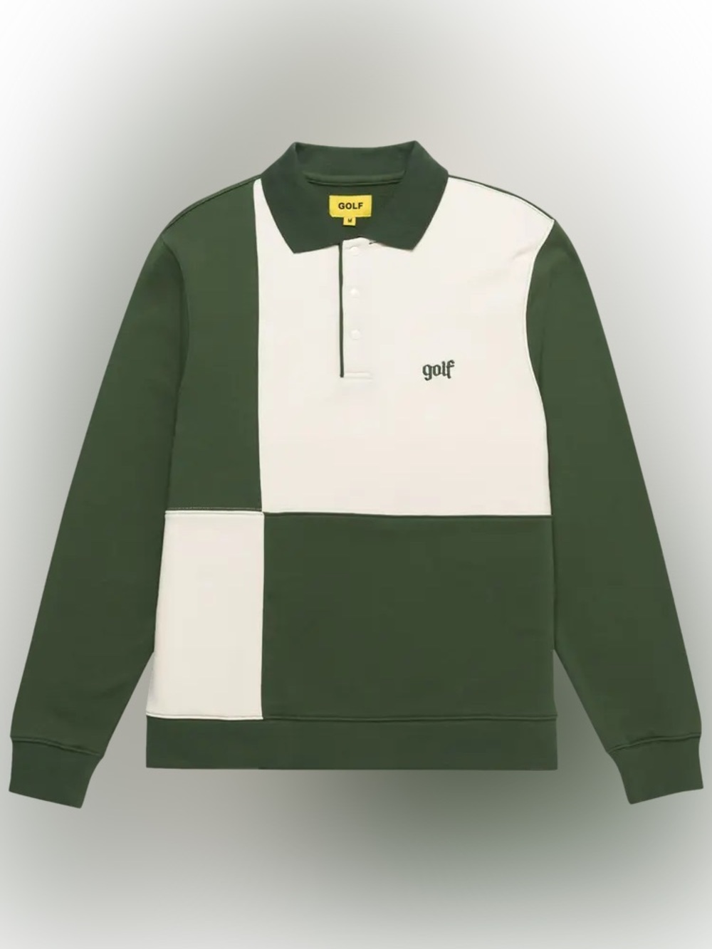 Golf Wang Colorblock Polo Sweater in Forest Green and White